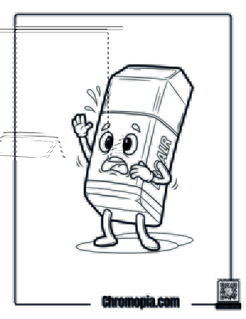 Christmas Eraser Erasing Itself Away Coloring Sheet