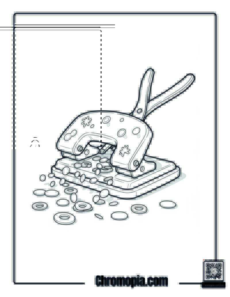 Christmas Hole Puncher Making Confetti Coloring Page