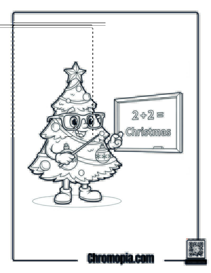 Christmas Tree Teaching Math Coloring Page
