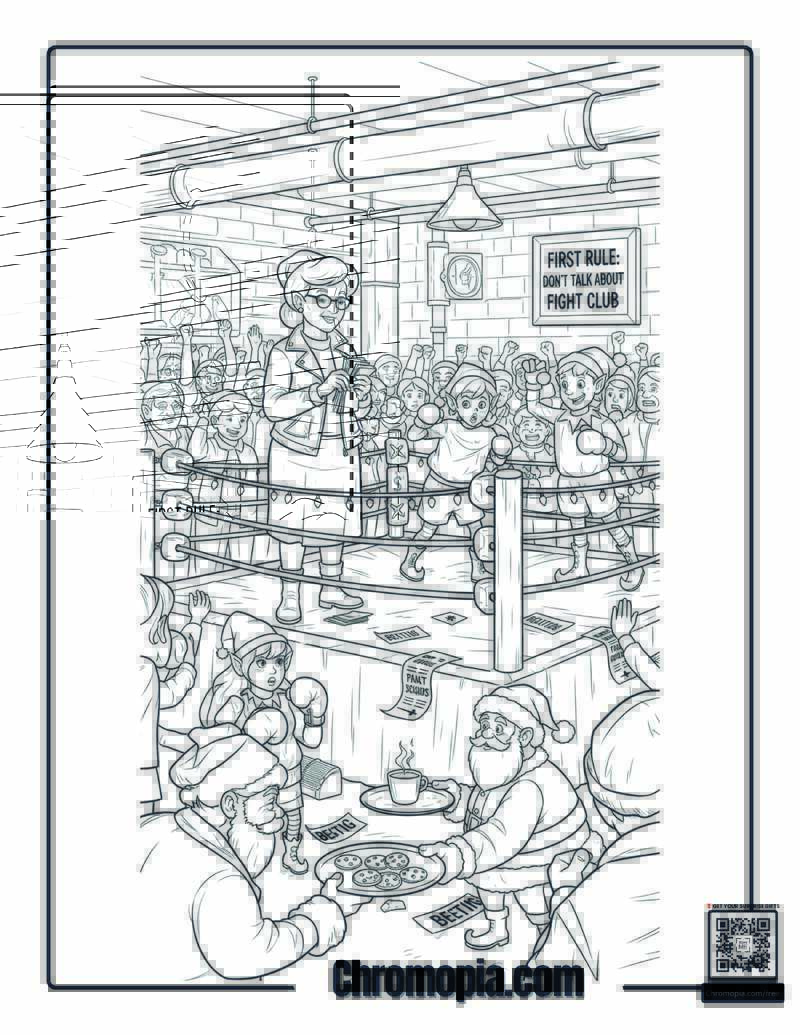 Mrs. Claus_ Underground Christmas Fight Club Empire Coloring Page
