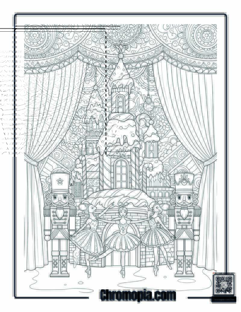 Nutcracker Candy Cane Kingdom Coloring Page