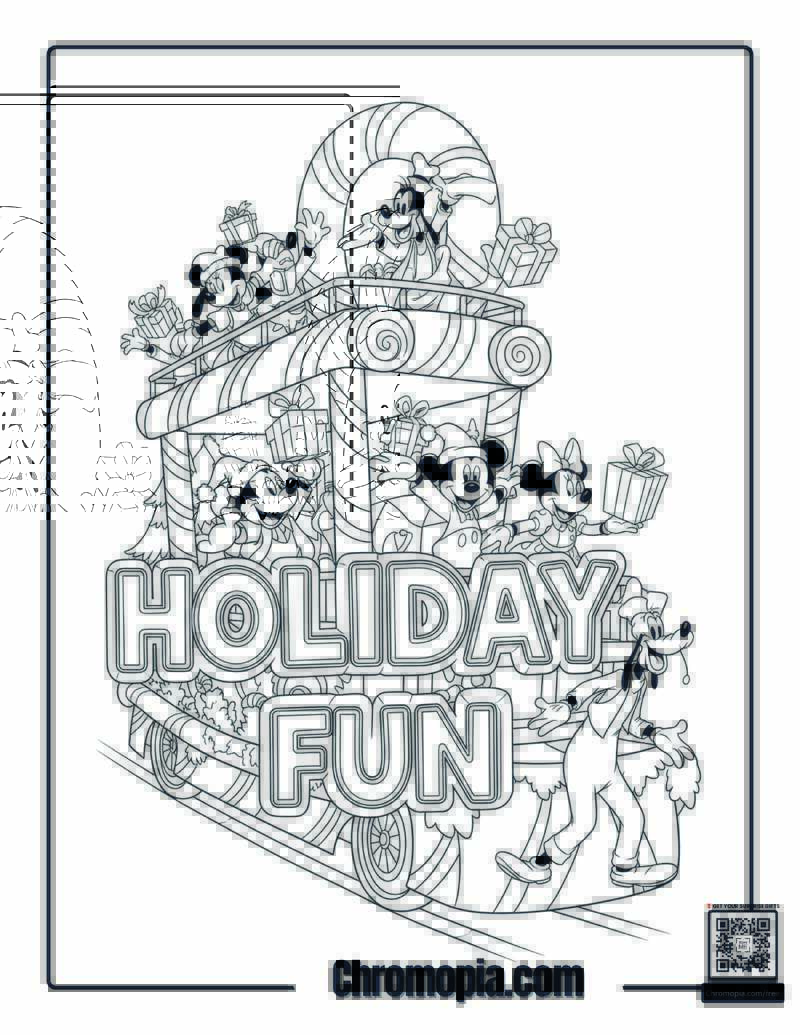 Candy Cane Street Parade Coloring Page