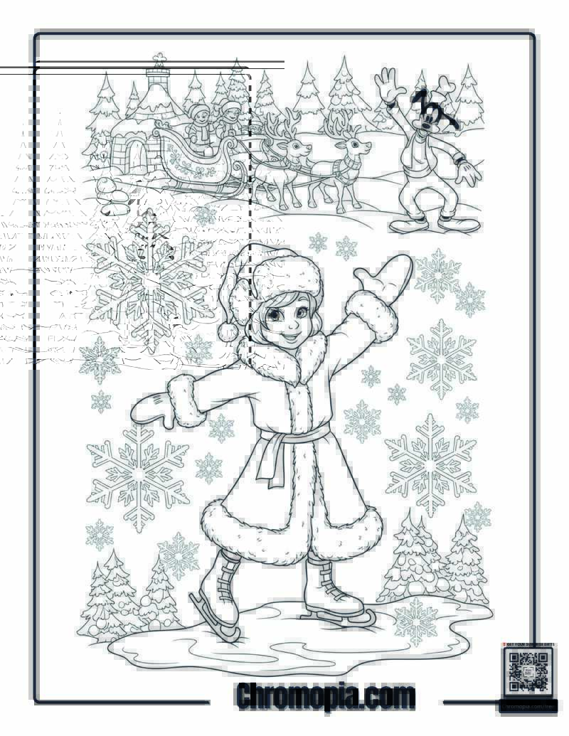 French Christmas Feast Mandala Coloring Page