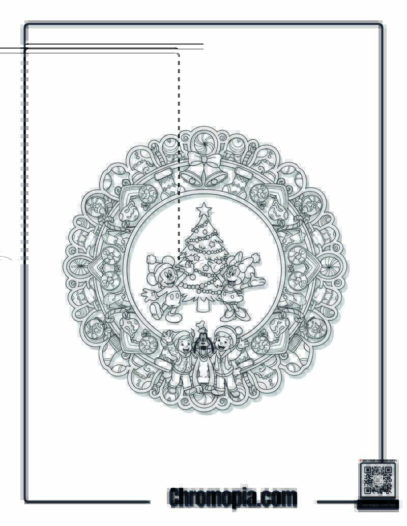 Christmas Mandala Celebration Coloring Page
