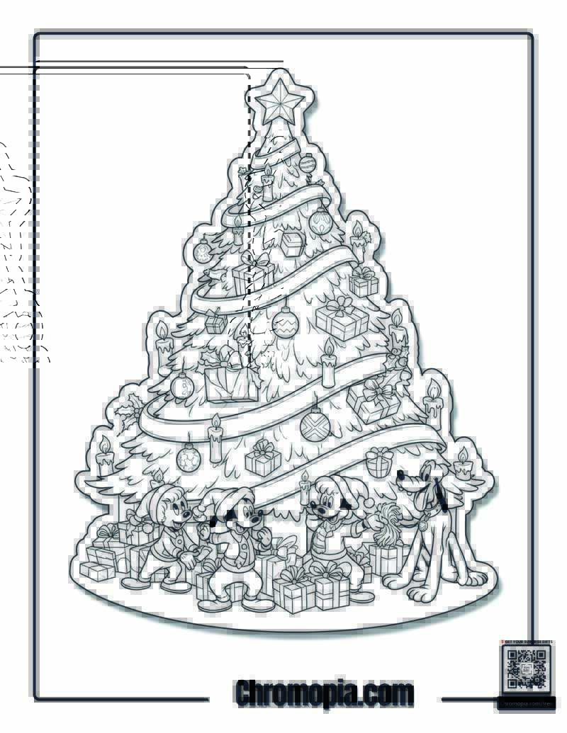 Christmas Tree Mandala Coloring Page