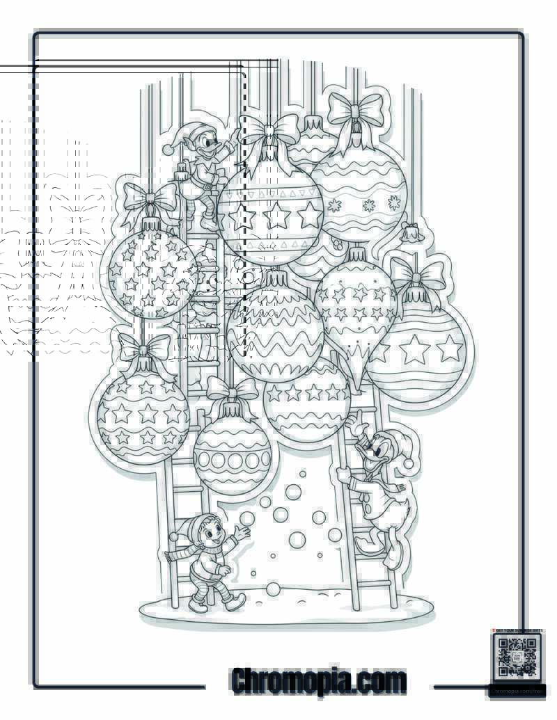 Mandala Christmas Ornaments Coloring Page