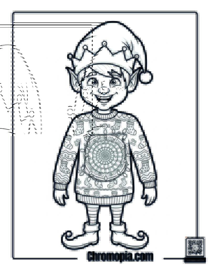 Ugly Sweater Mandala Coloring Page