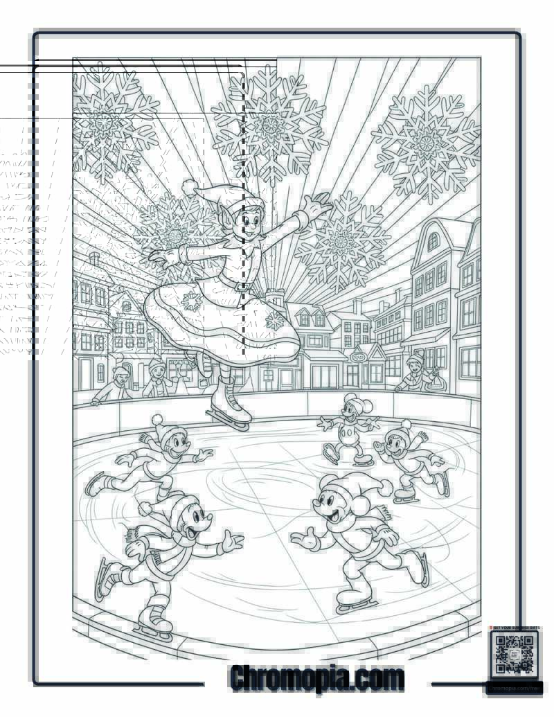 Ice Skating Rink Mandala Coloring Page
