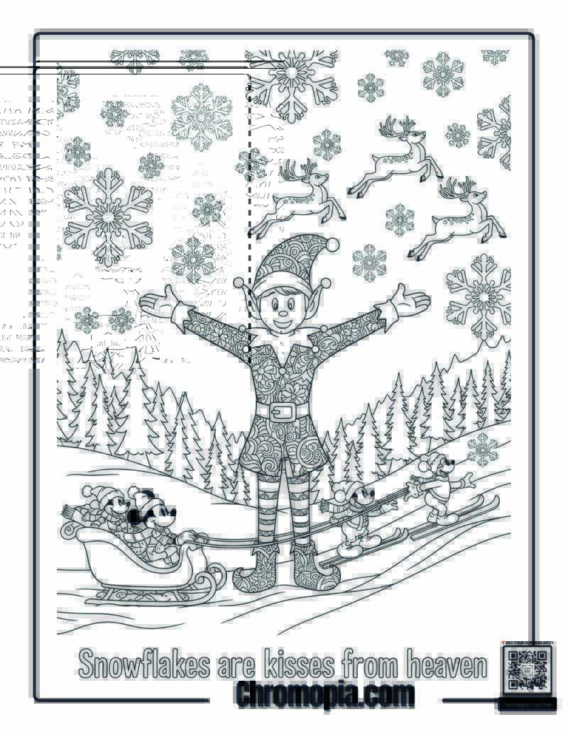 Midnight Snowfall Mandala Celebration Coloring Sheet