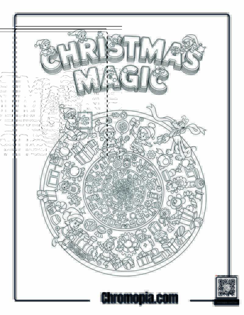 Santa’s Workshop Mandala Celebration Coloring Page