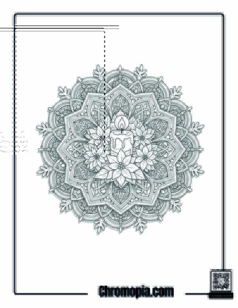 Peaceful Snowflake Mandala Coloring Page