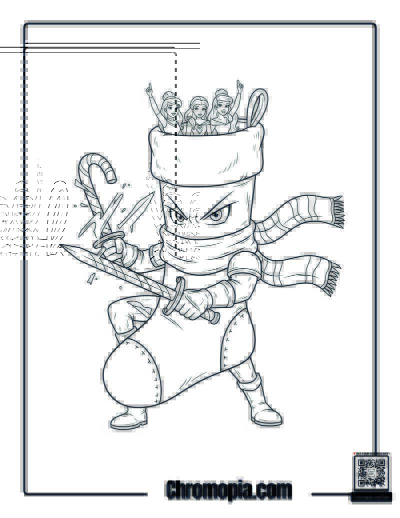 Anime Warrior Stocking Coloring Page