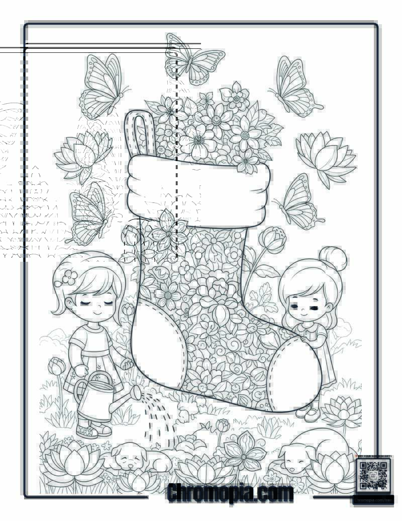 Garden Zen Stocking Coloring Sheet