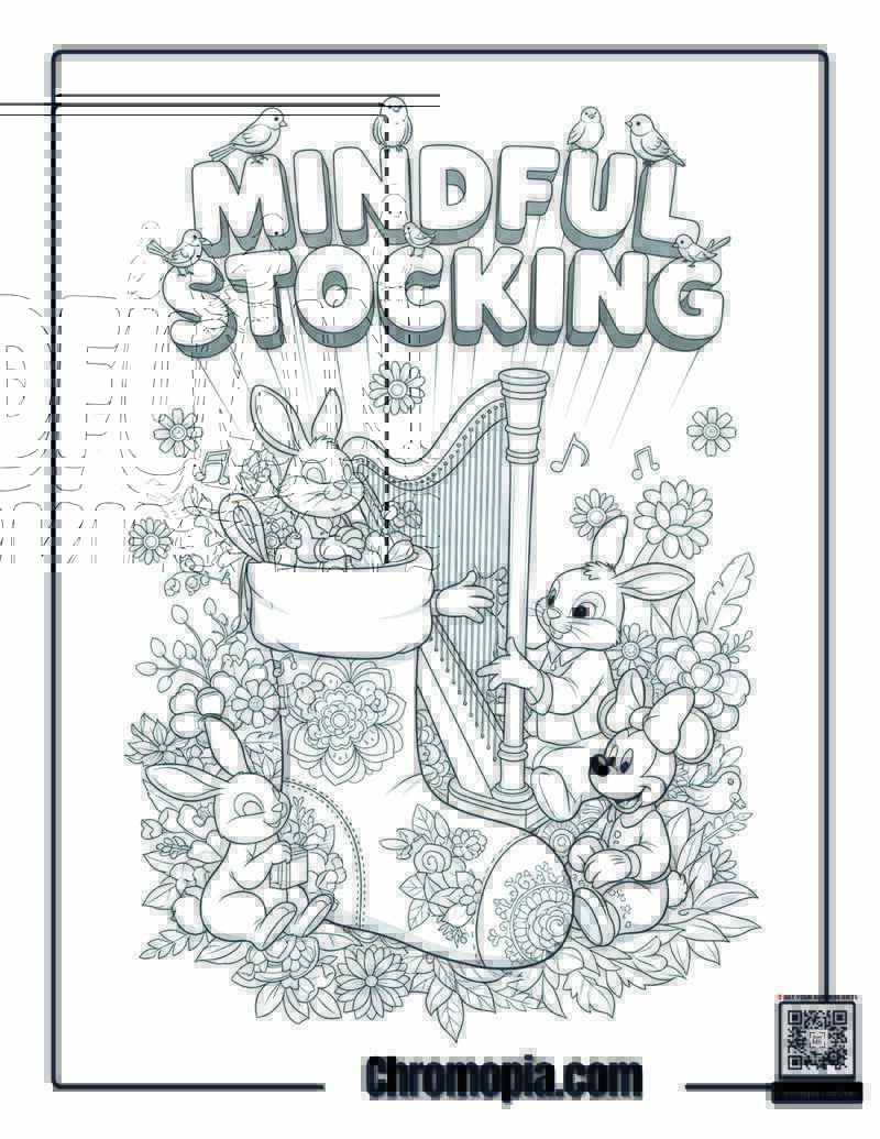 Musical Meditation Stocking Coloring Page