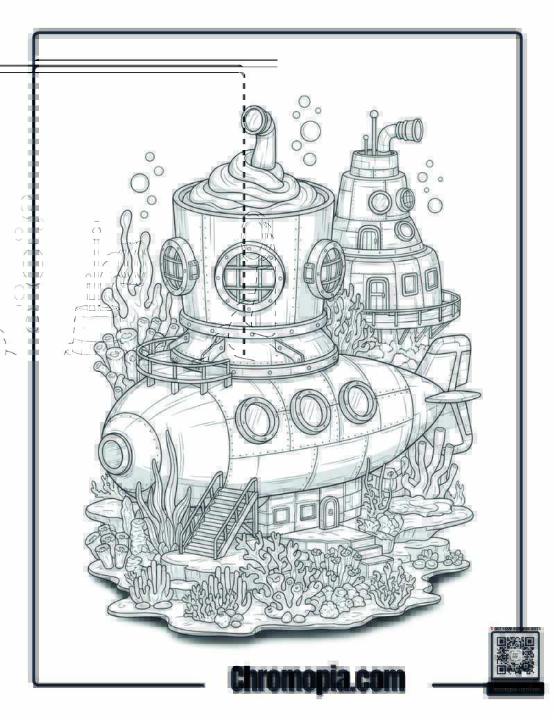 Hot Cocoa Underwater Adventure Coral Reef Coloring Page