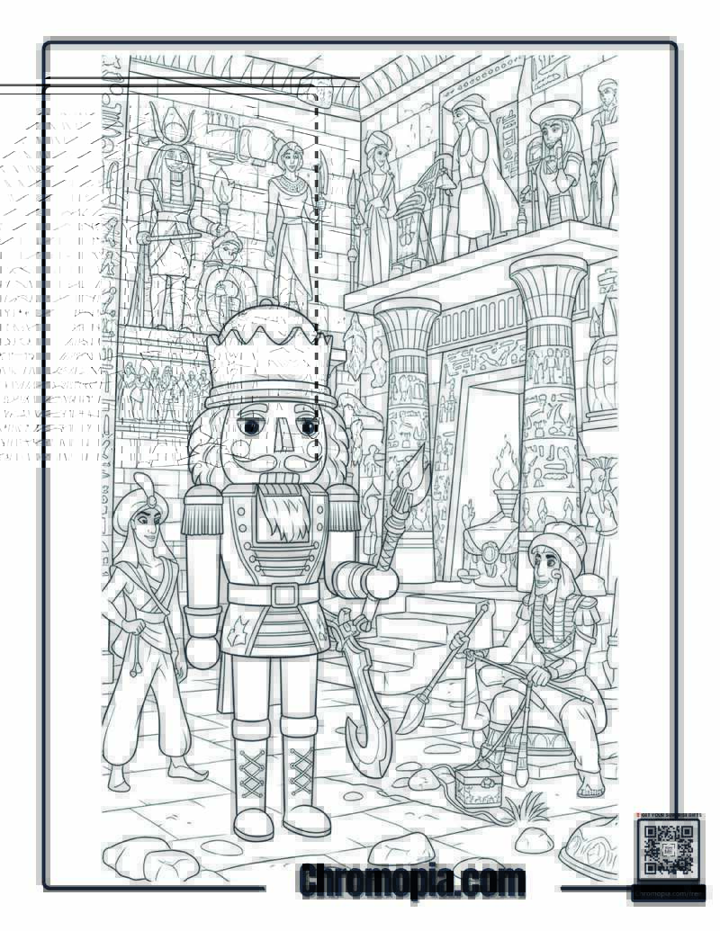 Nutcracker Egyptian Archaeological Military Expedition Coloring Page