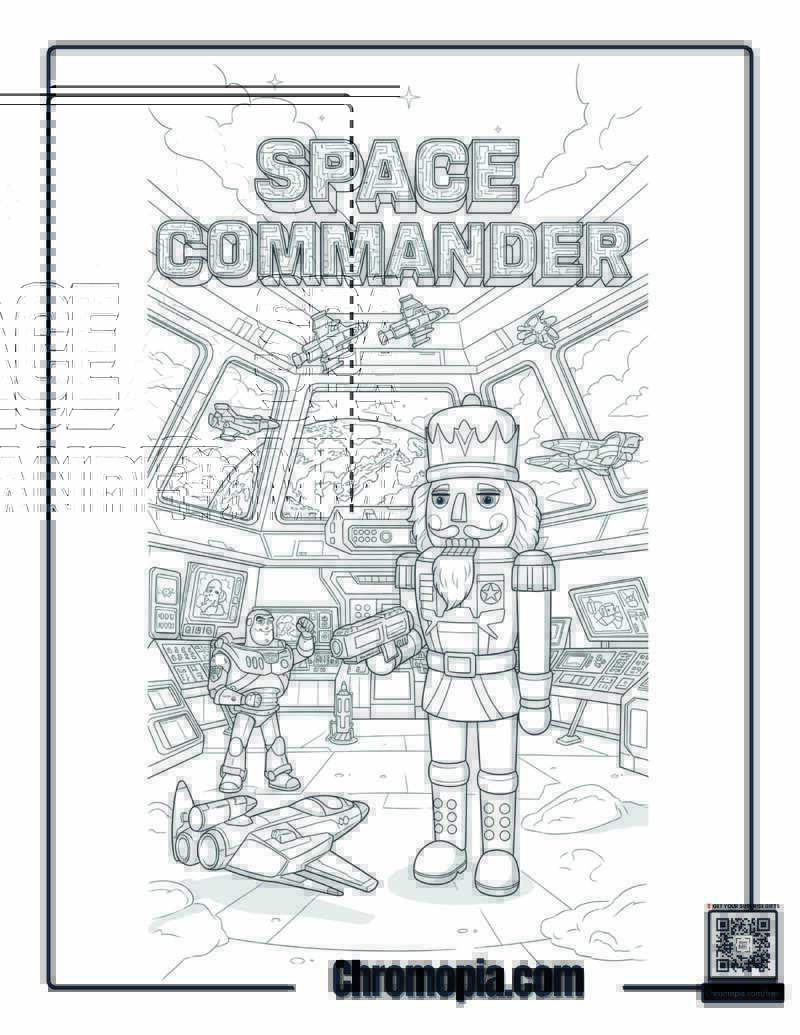Nutcracker Space Station Military Commander Coloring Sheet