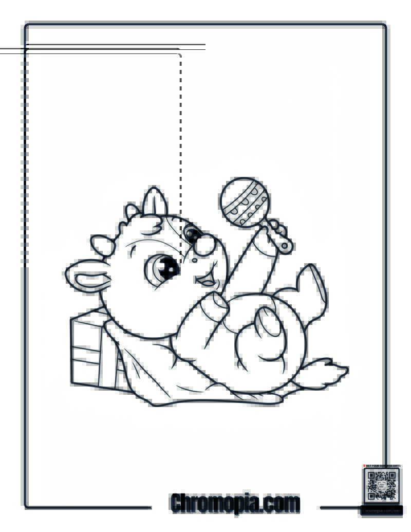 Baby Rudolph Coloring Page