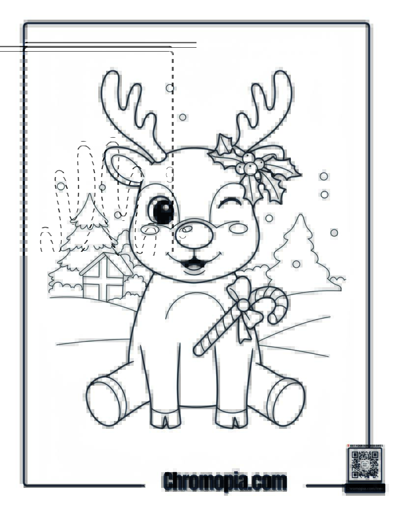 Easy Rudolph Coloring Page