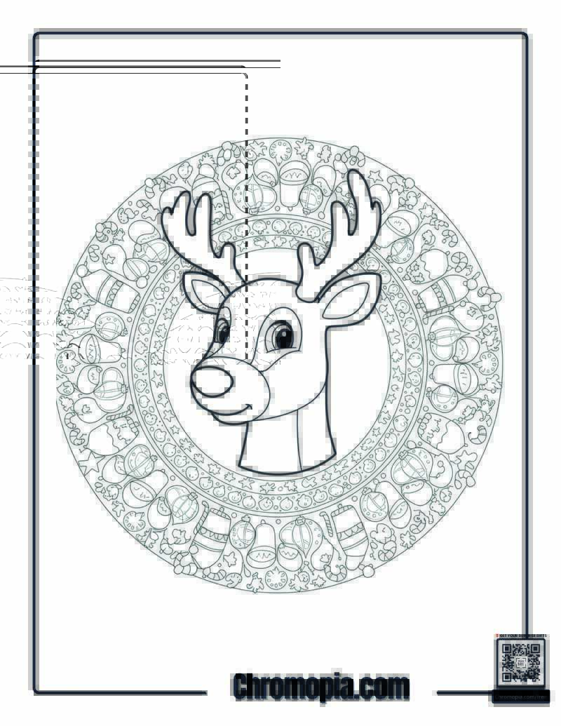 Mandala Rudolph Coloring Page