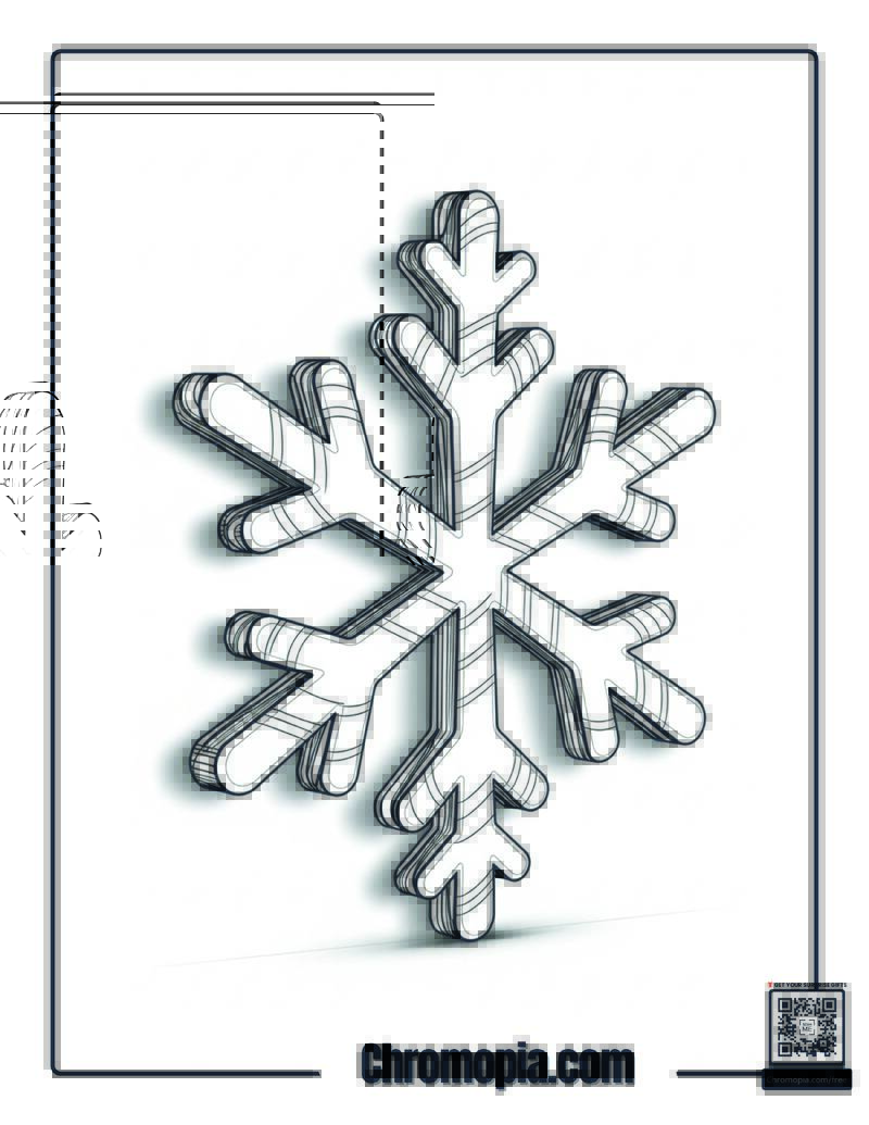 Candy Cane Snowflake Sweet Coloring Page