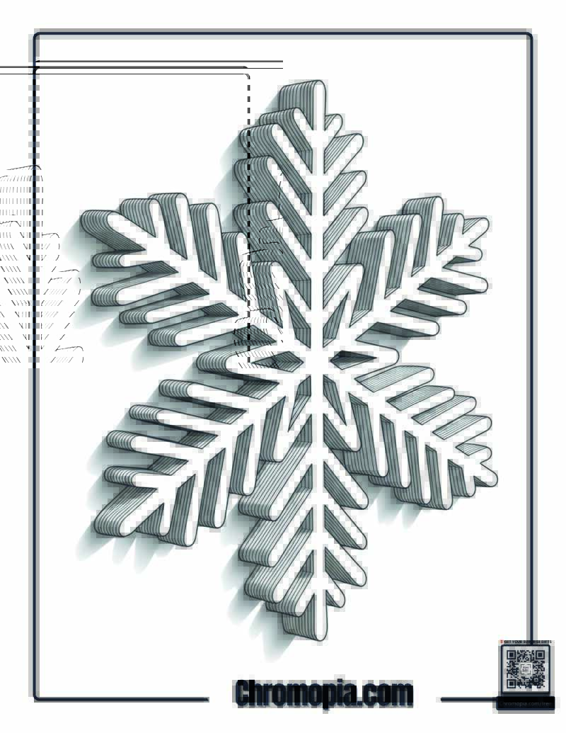 Christmas Star Snowflake Bright Coloring Sheet