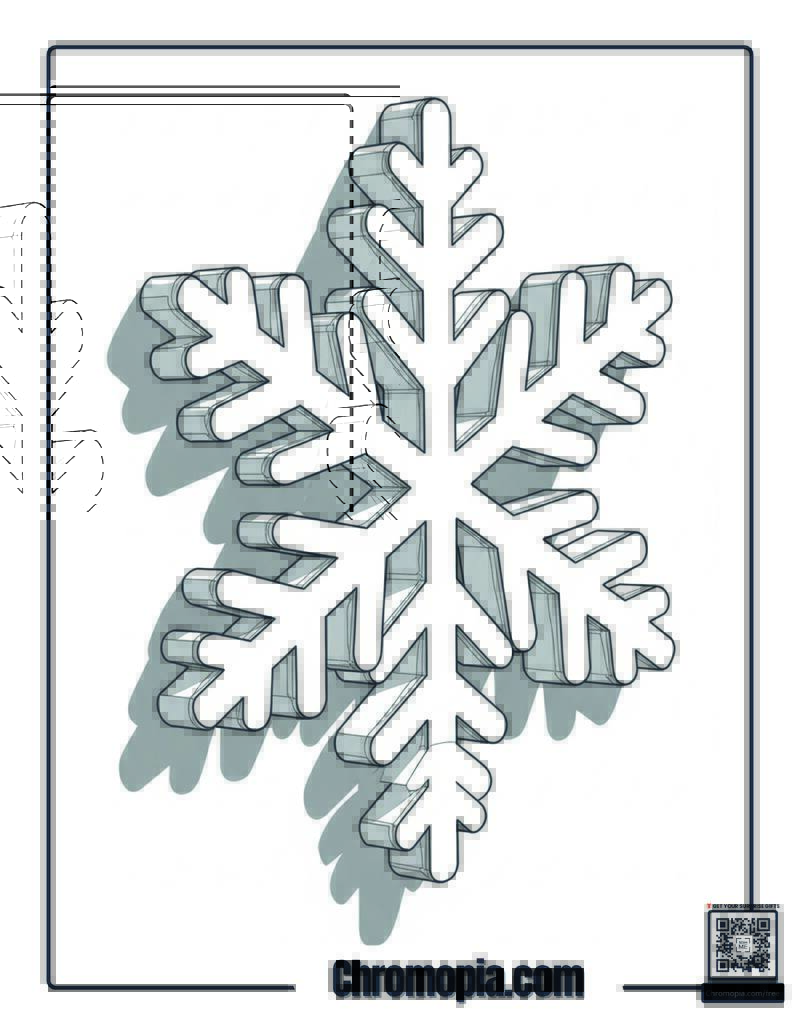 Christmas Tree Snowflake Holiday Coloring Page