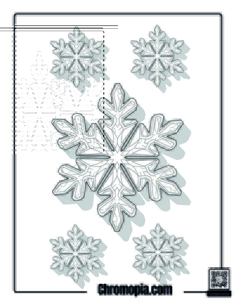 Diamond Shape Snowflake Sparkle Coloring Sheet