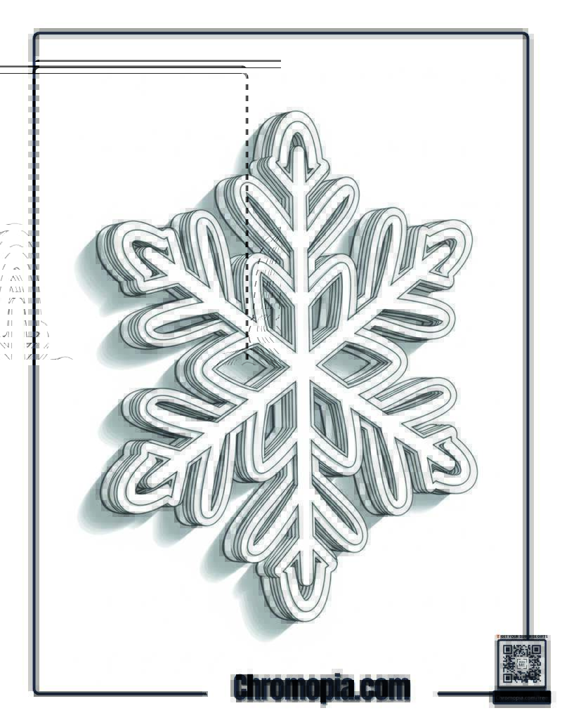 Flower Petal Snowflake Garden Coloring Sheet