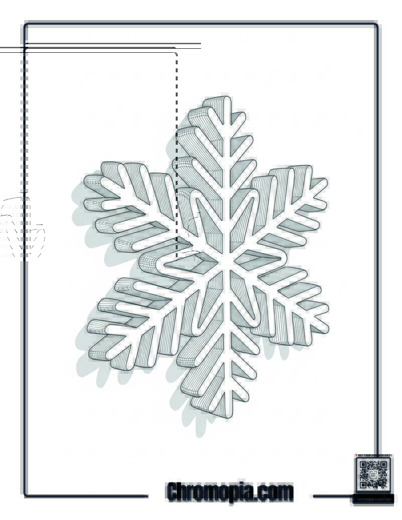 Oval Bubble Snowflake Fun Coloring Sheet