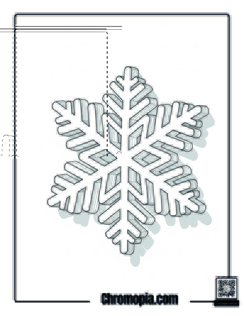Triangle Points Snowflake Sharp Coloring Page