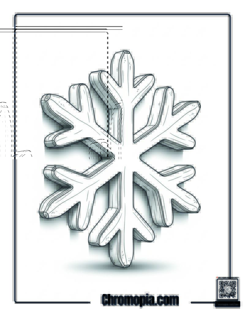 Banana Peel Snowflake Slip Coloring Sheet