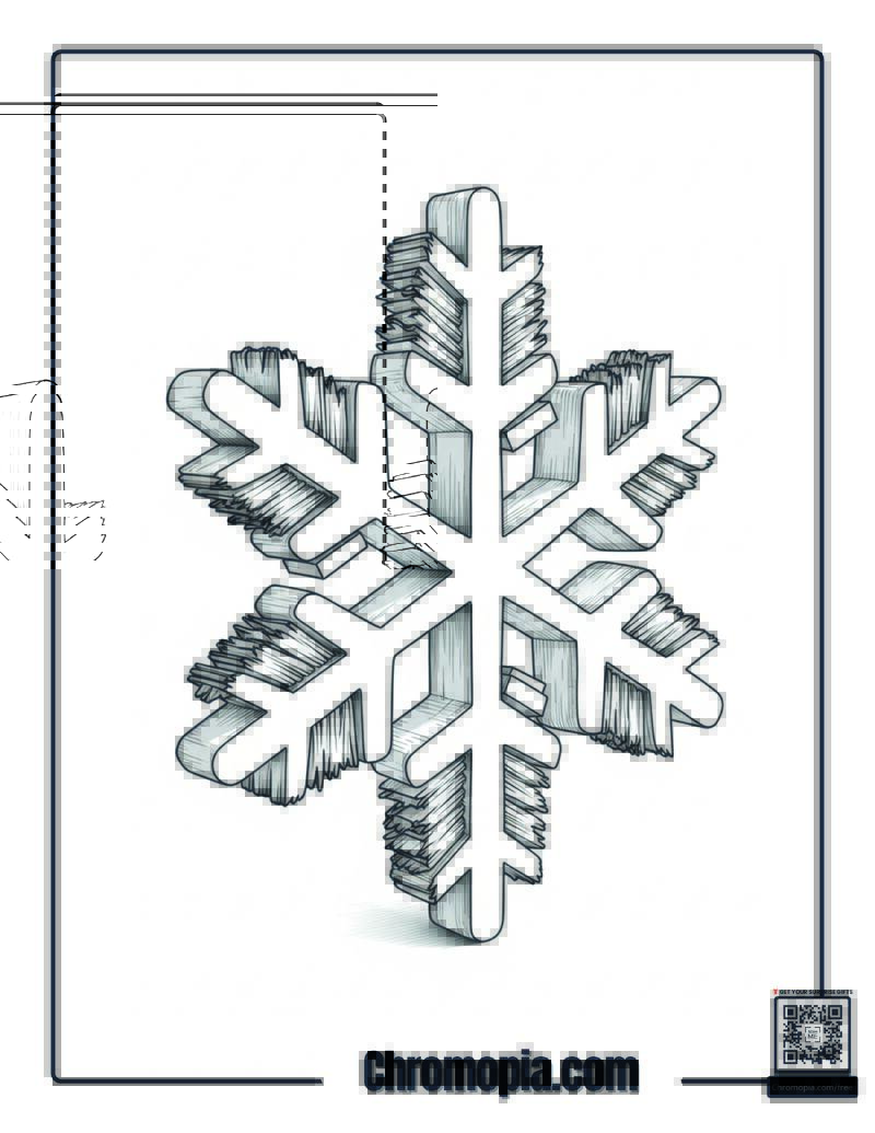 Toothbrush Snowflake Clean Teeth Coloring Sheet