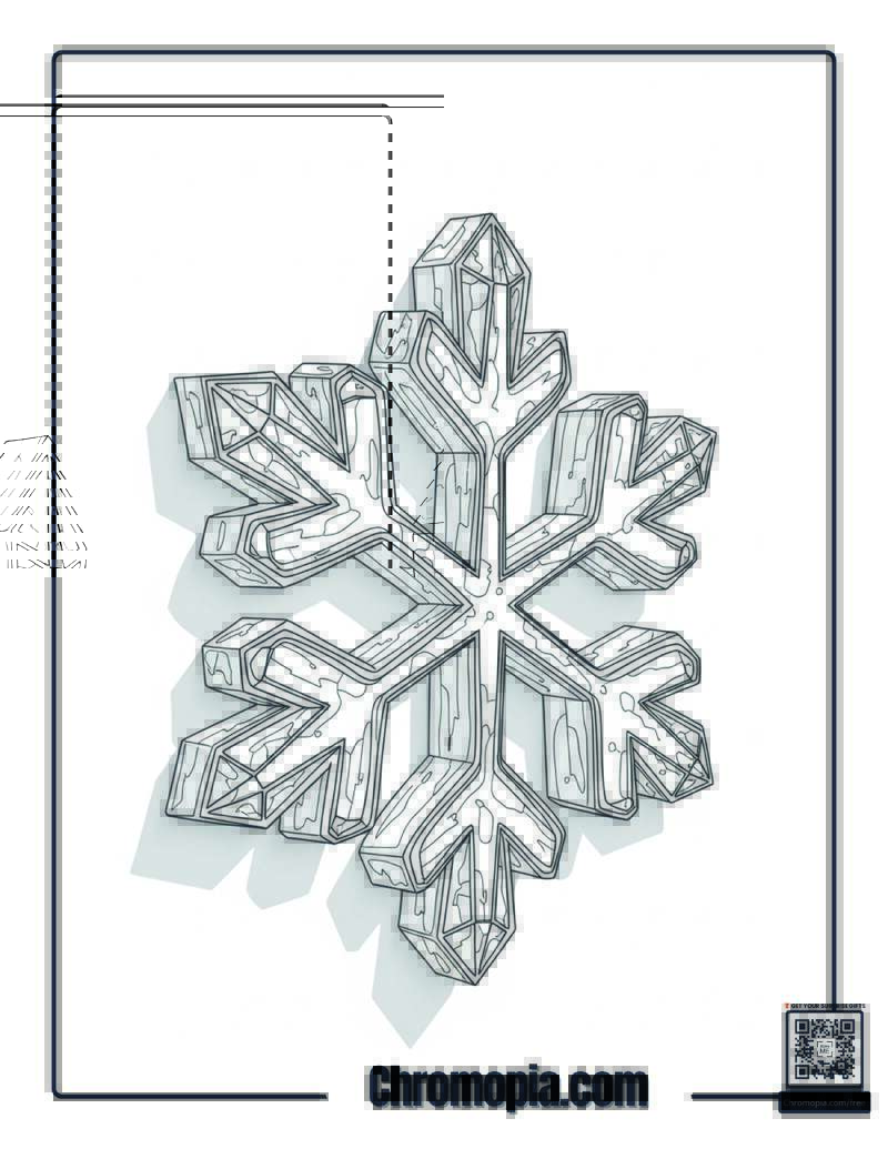 Microscopic Crystal Snowflake Mandala Coloring Sheet