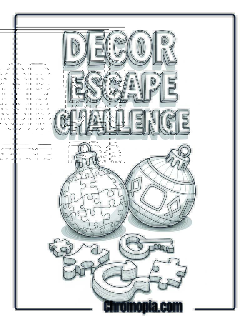 Christmas Decoration Escape Room Designer Challenge Coloring Sheet