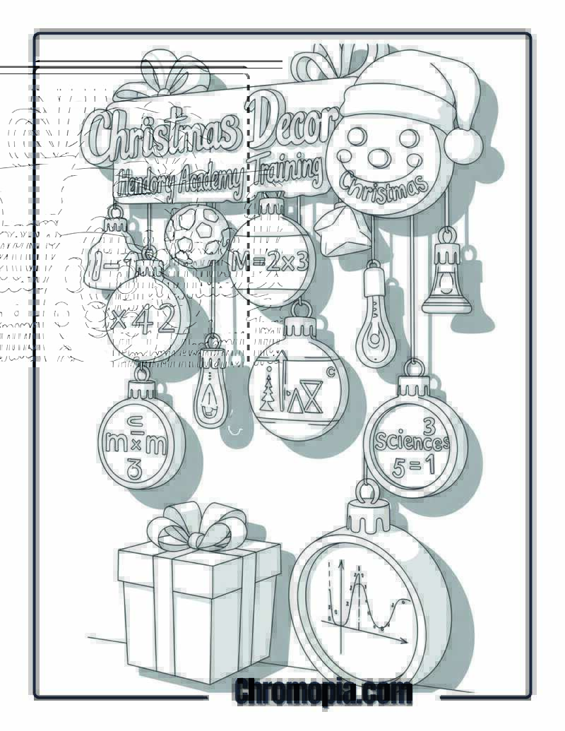 Christmas Decor Memory Palace Academy Training Coloring Page