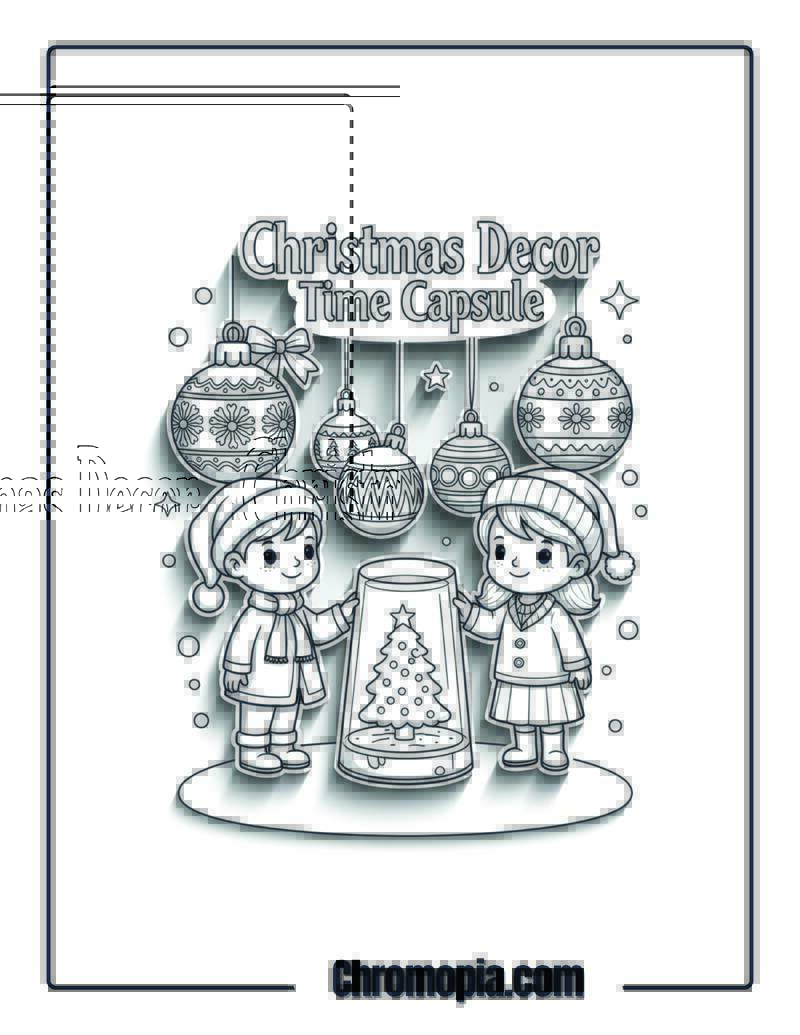 Christmas Decor Time Capsule Historical Society Coloring Page