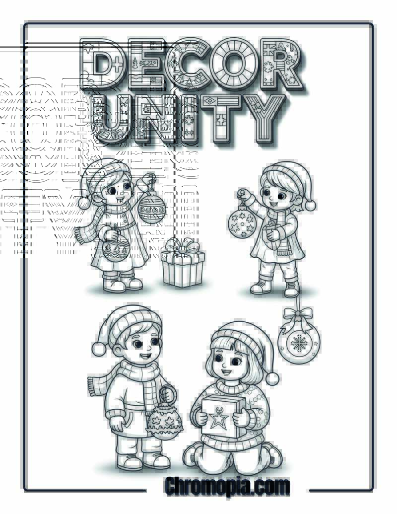 Christmas Decor United Nations Cultural Exchange Coloring Sheet
