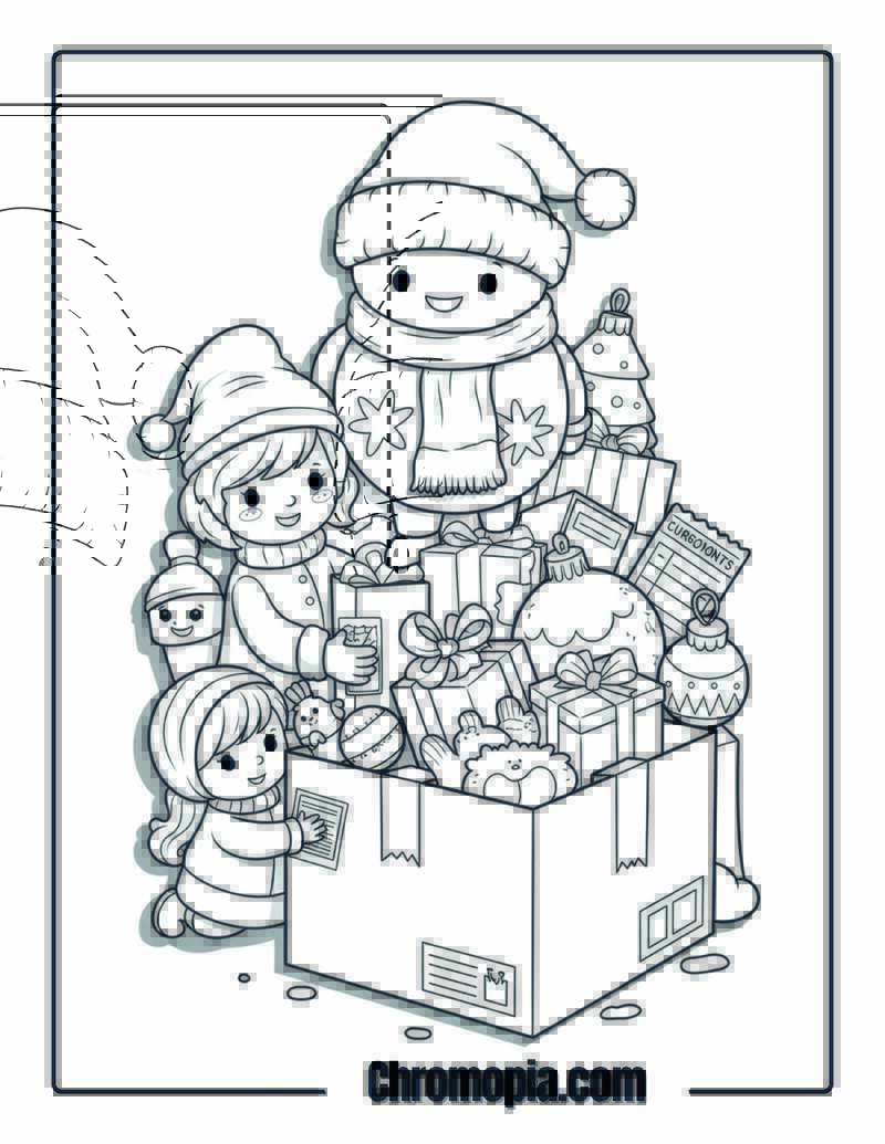 Christmas Decoration International Shipping Service Coloring Sheet