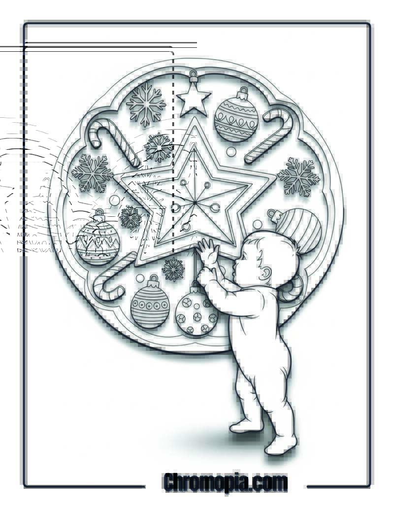 Mandala Christmas Decor Baby Discovery Coloring Page