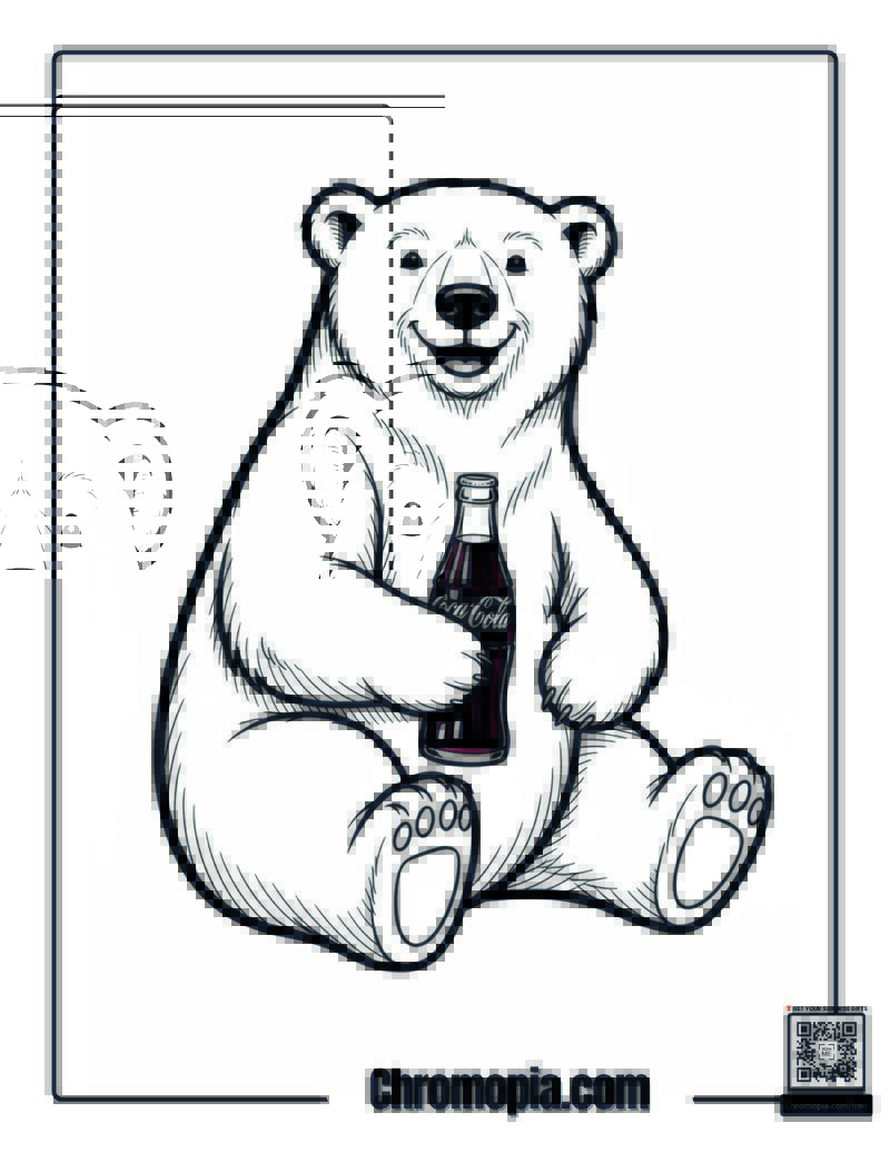 Coca Cola Polar Bear Classic Coloring Sheet