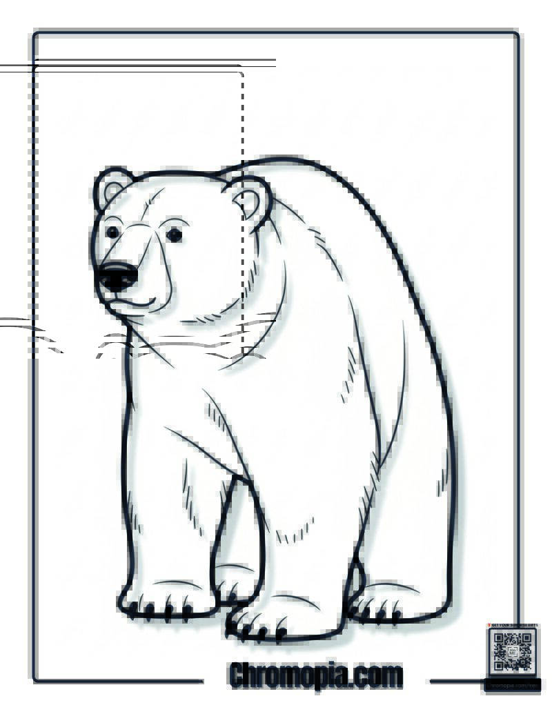 Eric Carle Style Polar Bear Coloring Sheet