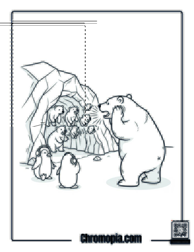 Polar Bear Echo Chamber Sound Effects Coloring Page