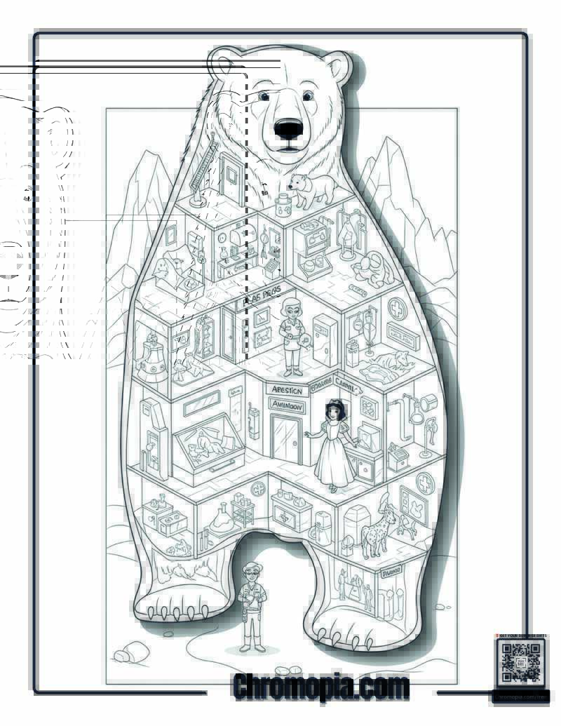 Polar Bear International Arctic Wildlife Sanctuary Coloring Sheet