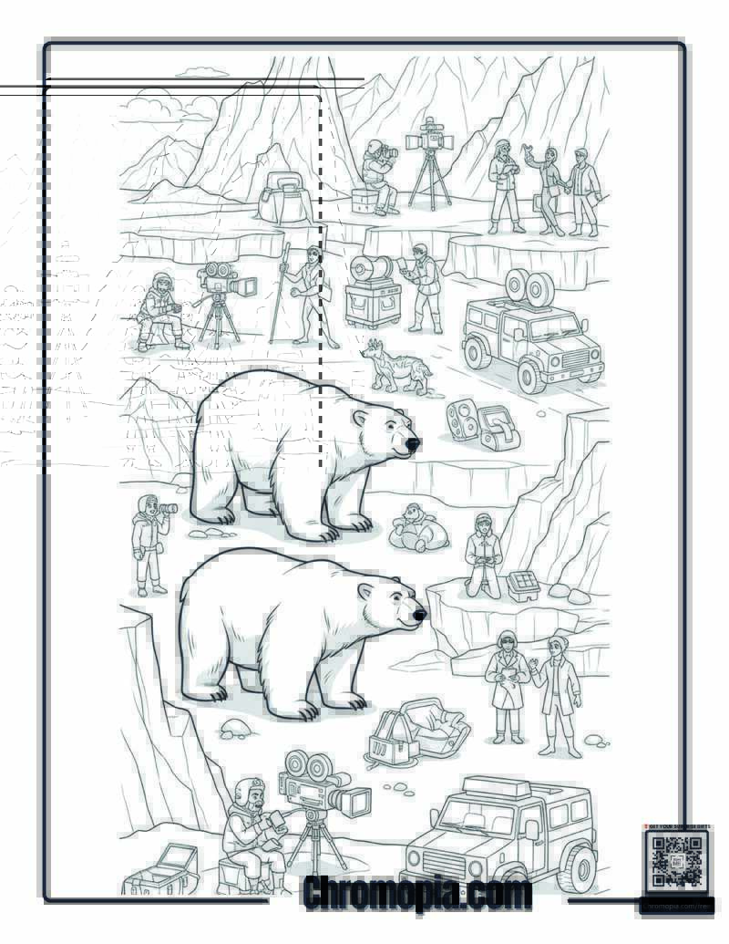 Polar Bear International Wildlife Documentary Producer Coloring Page