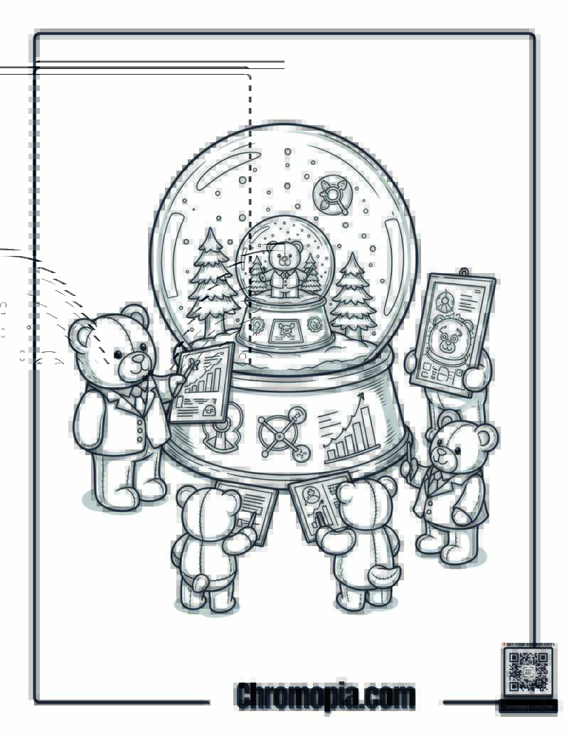 Snow Globe Entrepreneurship Startup Pitch Coloring Page
