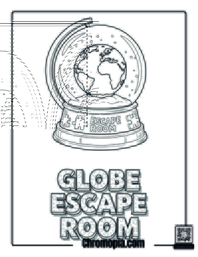 Snow Globe Escape Room Designer Challenge Coloring Sheet