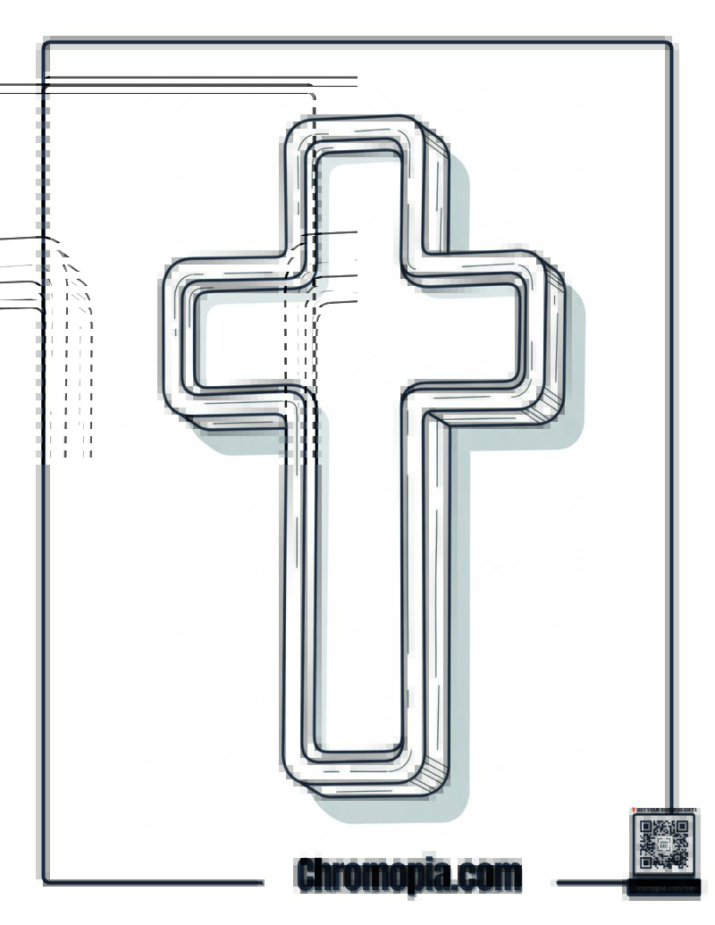 Blank Cross Coloring Page For Kids