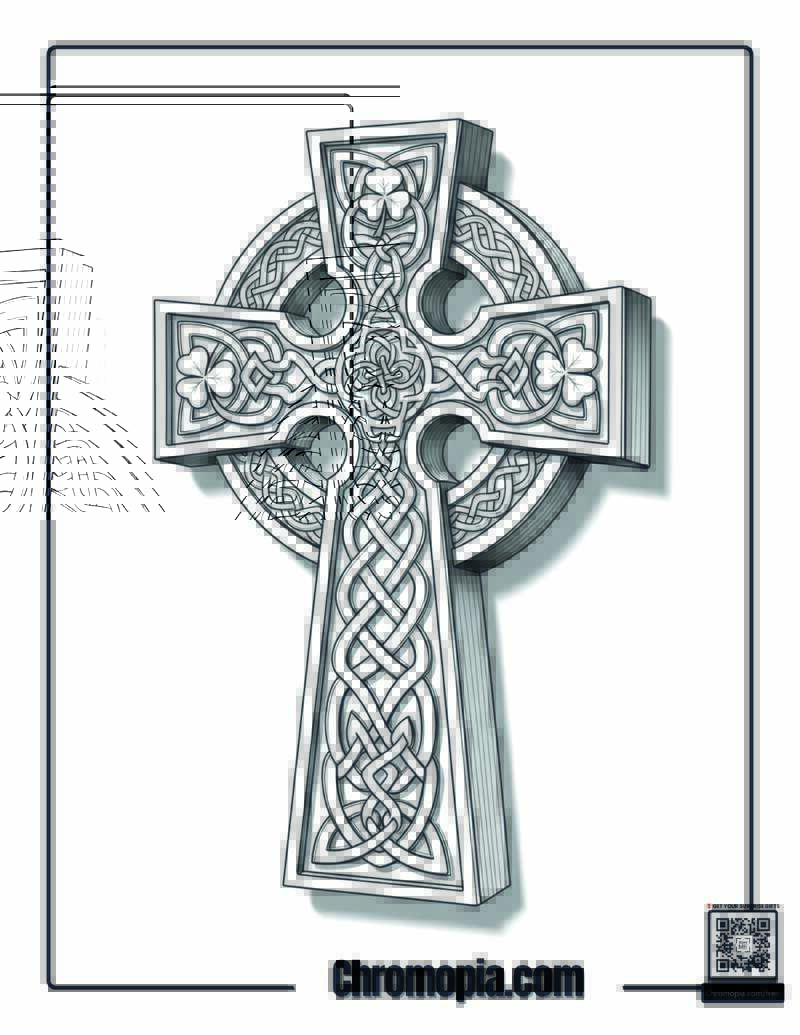 Celtic Cross Coloring Sheet