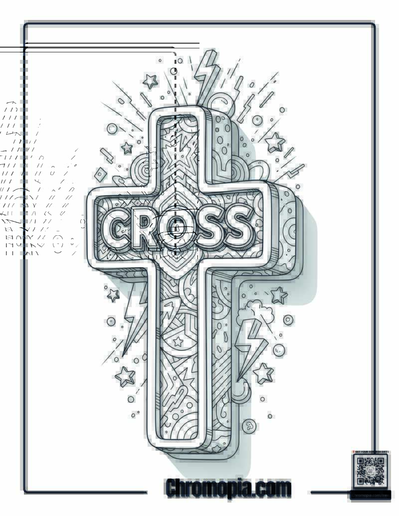Cool Cross Coloring Sheet